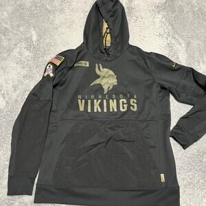 Minnesota Vikings Nike Hoodie Mens Large Salute to Service On Field Black
